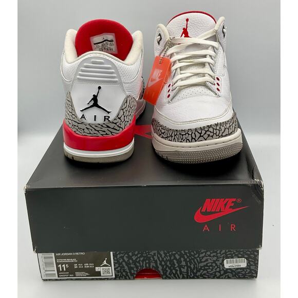 Air Jordan 3 Retro Fire Red 136064-116 M11.5 Preowned #132 main image 5